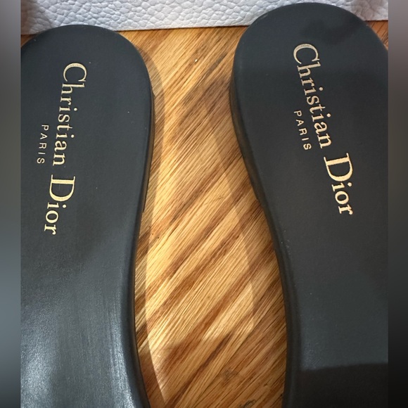 Dior Dway Deep Blue Embroidered Cotton slides - Picture 3 of 9